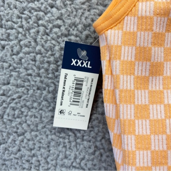 New No Boundaries Juniors Seamless Reversible Twist Bralette Sz 3XL Peach Jelly - Picture 3 of 7